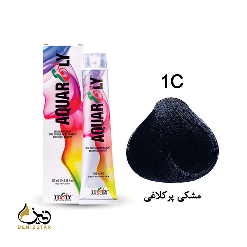 رنگ مو آکوارلی 1C (مشکی پر کلاغی)