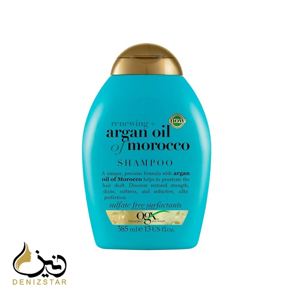 شامپو اوجیکس مدل روغن آرگان مراکشی Argan Oil Of Morocco آبی با حجم 385 میلی لیتر