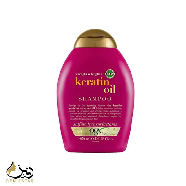 شامپو اوجیکس مدل کراتین اویل keratin oil با حجم 385 میلی لیتر